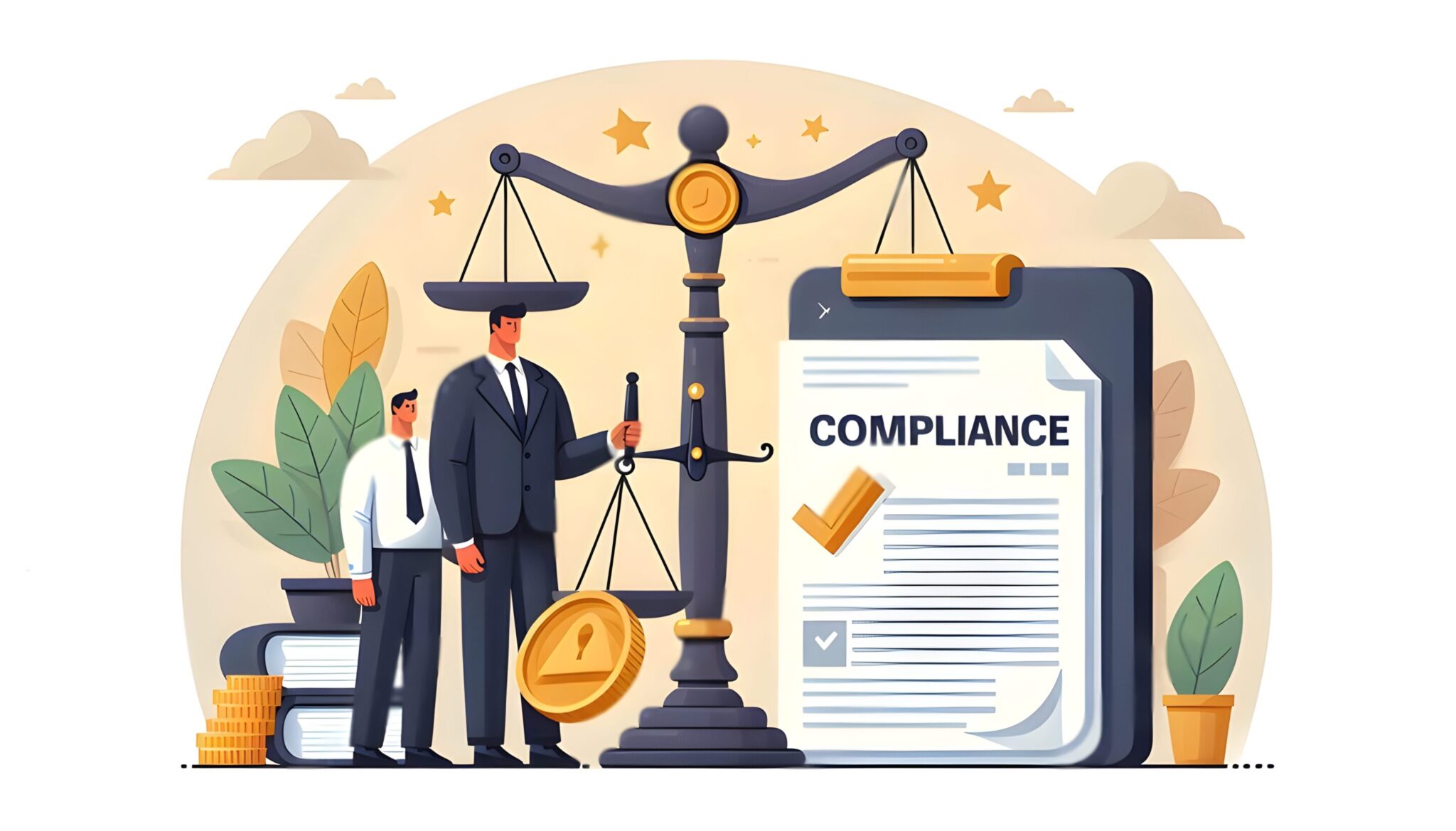 Legal compliance image with payroll documents